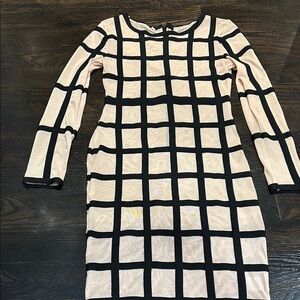 Black and tan bodycon dress